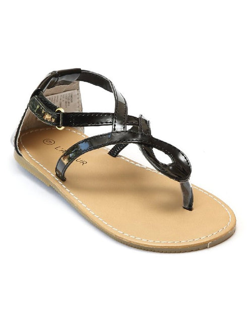 L'Amour Girls Multi Color Swirl Loop Pattern Thong Sandals 7 Toddler-4 Kids - SophiasStyle.com
